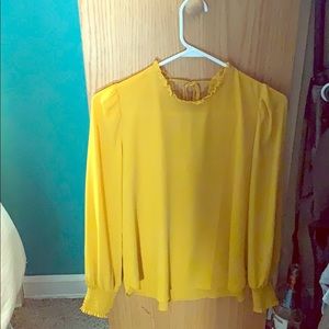 Loft yellow dress top